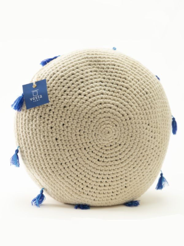 cojín redondo crochet